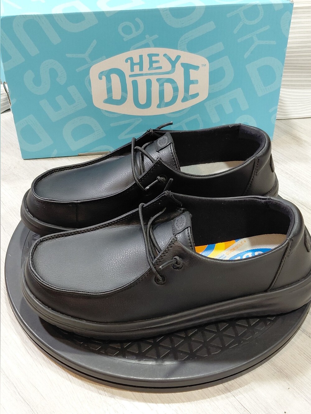 NWT Hey Dude Womens Dudes @ Work Collection Slip On Black Work Loafer Size W7